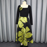 Collar Long-Sleeved Collared Dress With Colorful Dress Elegant Body-Repair A Party Evening Dress Dress