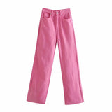 New Spring Style Is High-Waisted And Thin, Loose Straight Trousers, Casual Wide-Leg Pants 6147001-Outfit