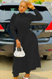 Winter Elegant Puff Sleeve Turtleneck Long Party