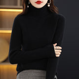 Toloer Autumn Winter New Turtleneck Sweater Set Slim Thin Close-Fitting Knit Bottom With Coat Money-Outfit