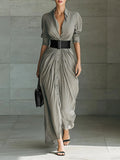 2025 Spring/Autumn Festival New Fashion Tender Buckle Shirt Dress With