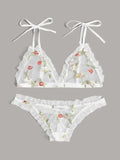 Sex Lingerie Sexy Women's Slings Mesh Print Lingerie Lingerie