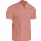 Men's Fitness Plus-Size Sports T-Shirt Men's Elastic Cotton Pocket Short-Sleeved Summer V-Neck Polo