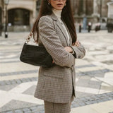 Women Plaid Autumn 2 Piece Set Blazer,High Waist Skirt Office Lady Jacket Skirt Suits Sold Separately Women's