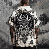 Men's Short-Sleeved Loose Casual Hoodie 3D National Style Digital Printing Short