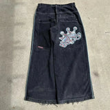 Hiphop New Spring Hip-Hop Style Straight Jeans With Loose Broad Legs-Outfit