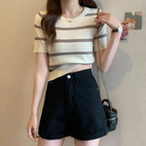 Knitted Shirt Girl 2025 Summer New Ocean With Small Thin