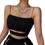 Toloer Slim Foundation With Sexy Hollow Out Sling Fashion Small Vest Top Women's Clothing-Outfit