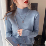 Milk Sweater Women Wear Semi-High Collar Knitted Bottomed Sweater In Autumn And Winter, A New 2023 Soft Top Inside-Outfit
