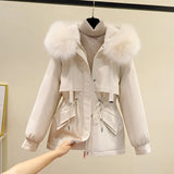 Add Velvet 2024 Winter New Style To Overcome Versatile Cotton-Padded Jacket Korean Version Short Cotton Jacket Loose Jacket Cotton-Padded Jacket-Outfit