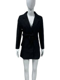 Suit 2024Ins New Lace-Up Slim Medium Long Solid Color Casual Long Sleeve Suit Jacket Female-Outfit