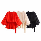Temperament Lantern Dress Women's Spring New Short Skirt To Collect Irregular Lotus Leaf Edge