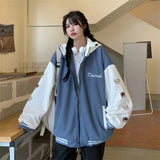 Print Casual Loose Jacket Baseball Jacket Hooded Women's Coat Women's 2021 Autumn Winter Coat New Sports