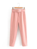 2025 New 褶皱 Multi-Colored Harun Pants Casual Solid-Colored Small-Footed Women's Trousers