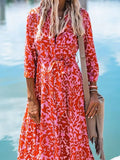 Toloer Spot 2024 Spring New Women's Fashion Print Holiday Wind Long Shirt Dress-Outfit