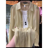 New Fashion Clothes Beaded Sunscreen Women Loose Lantern Sleeve Shirt Senior