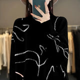 Toloer Turtleneck Sweater Female Thick Short Red This Year Christmas New Year Bottom Shirt Inside And Outside Wear Sweater-Outfit