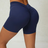 Toloer V Wrinkle Tight Hip Yoga Shorts New No Embarrassment Line Peach Hip Fitness Shorts-Outfit