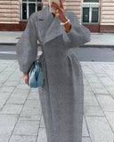 Lantern Sleeve Large Lapel Woolen