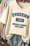100% Cotton M-6XL T Shirt Letter Print 90S Tshirt Short Sleeve Women's Top Summer Couple O Neck Oversized T