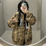 QWEEK Baseball College Jacket Women Harajuku Bomber Jacket Oversized Streetwear Fall Safari Style 2021 Fashion Y2k Zipper