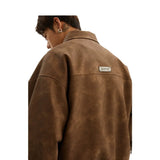 Collar Leather Jacket Men Spring And Autumn Free To Do Old Couple Work Clothes Pu Leather