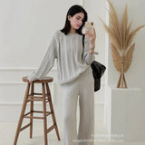 And Winter 2025 New Hot One-Step Skirt Sweater Set Women's Collar Knitted Top + Left Hip Skirts