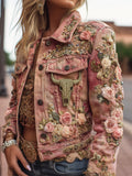 Trend 3D Digital Pattern Printing Fashion High Street Denim Jacket Men And