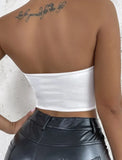 Strapless Solid Short Crop