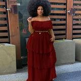 Autumn And Winter Dress Yellow Chiffon Shoulder-To-Shoulder Repair Beach Holiday 100-Fold Dress