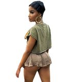 Round Collar Print Sleeveless Vest T-Shirt Girl 2025 New Hot Girl With Short