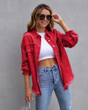 New Long-Haired Burrowed Denim Jacket Women Autumn Winter Long Sleeve Casual Collar