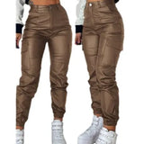 Toloer Summer 2023 Women's Wear Locomotive Zip Pleated Pocket Fashion PU Casual Sticker Bag Tight Foot