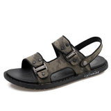 o'clock New Summer Men Sandals Outdoor Casual Breathable Non-slip Flats Slippers Quality Big Size Stylish Male Beach