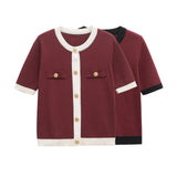 Homemade New Women's Classic Buffet Short-Sleeved Knitted Coat