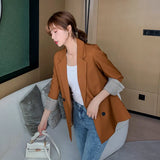 Spring And Summer New Korean Solid Color Small Suit Jacket Women's Casual Loose Coat Temperament Small Fragrant Style Suit Trend-Outfit