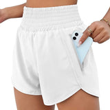 Women's Sports Shorts Quick-Dry Loose Leisure High-Waist Side Zipper Fitness Yoga Three-Point Shorts-Outfit