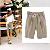 Toloer Sister Summer Dress Casual Pants Female Five Minute Pants Thin Money Outside Wearing Pants Large Size Women's Clothing 200 Catties Fat Mm Loose
