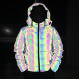 Winter New Large Size Reflective Cotton Clothes For Men And Women Night Bread Coat Fashion Padded Clothes-Outfit