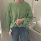 2022 New Women's Pullovers Vintage Korean Style Long Sleeve Round Neck Casual Loose Ladies Knitting Tops Sweaters