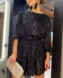 New Festival Party Fashion Sleek Beads Solid Color Waist Dress Dress