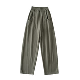 Trendy Women's Wear High Street Leisure Sports Pants New Fashion Temperament Straight Tube High Waist Wide Leg Pants In Spring And Autumn-Outfit