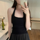 Hot Girls Wear Necks, Chest Pads, Suspenders, Vests, Spring And Summer, New Folds, Waist Shorts, Sleeveless Tops.-Outfit