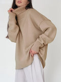 Autumn Sweater Turtleneck Women Green Vintage Pullover Jumper Women's Winter Thick Warm Knitted Blue Sweater for