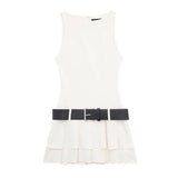 New Spring Style Dress With Belt Wide Pleated Trousers 3152330-Outfit