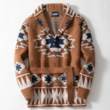 Men's Heavy Industry Plus Flower Sweater Autumn And Winter Thick Cardigan With Knit Coat