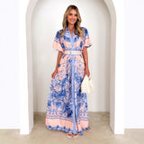 Collar Lotus Side Top High Waist Three-Dimensional Skirt Half Dress Suit