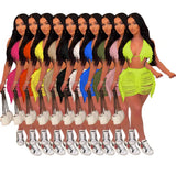 Toloer New Women's Casual Knit Bikini Shorts Suit-Outfit