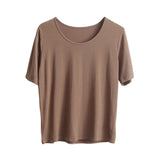 Modal T Shirt Women Summer Candy Color O Neck Basic Tshirts 9 Colors Tees for Ladies Ins Comfortable Female