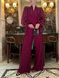 Famous Yuan Two Sets Of 2025 Autumn New Diamond V-Neck Splicing Mesh Suit High-Waisted Trousers Suit